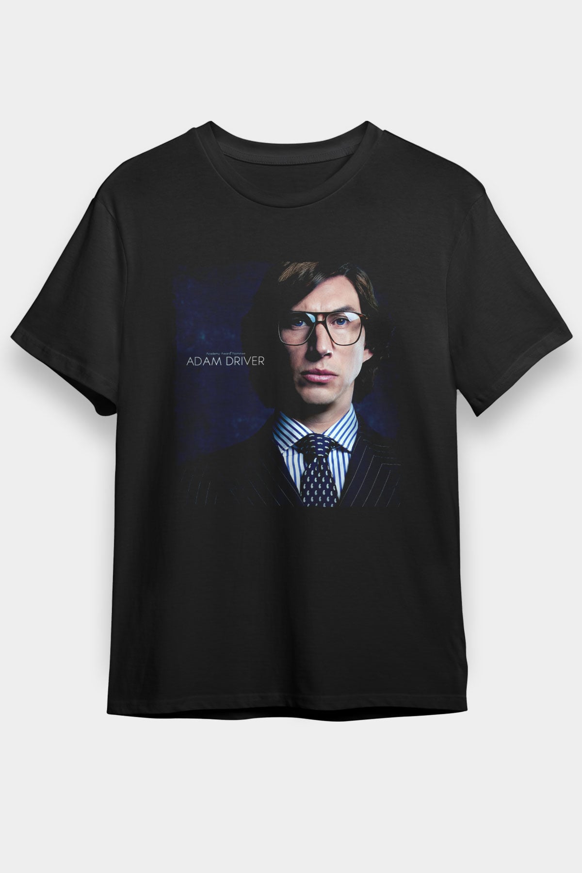Unisex Adam Driver Baskılı Siyah Tişört