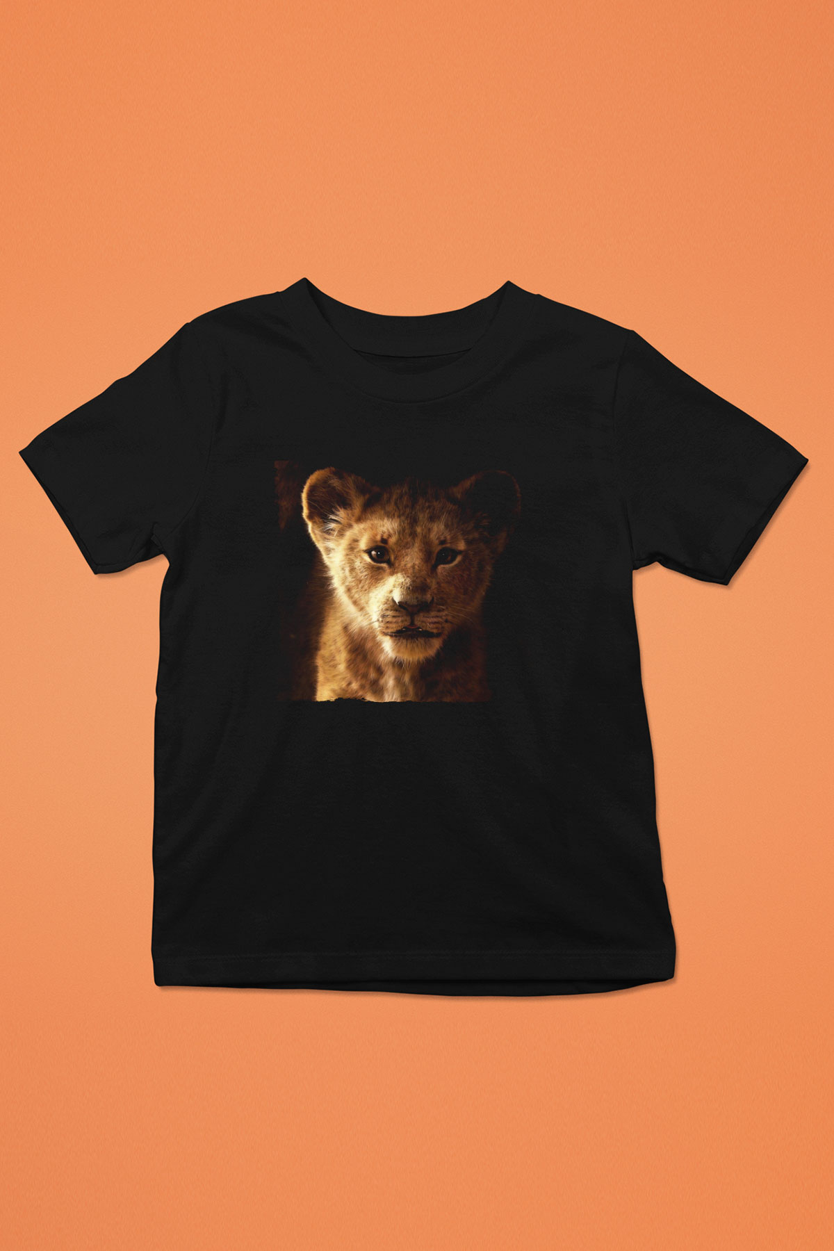 Unisex Aslan Kral (The Lion King) Baskılı Siyah Çocuk T-Shirt