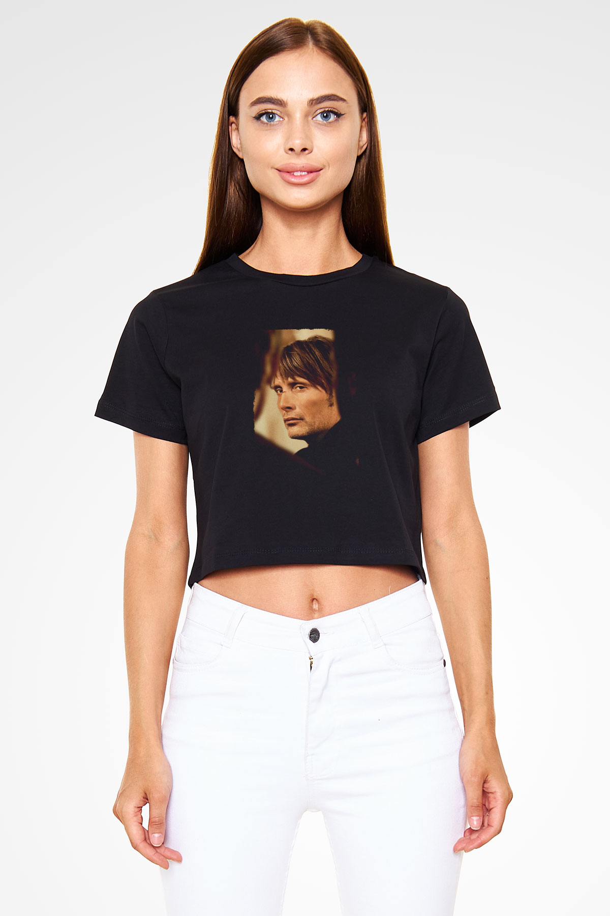 Unisex Av (The Hunt) Baskılı Siyah Crop Top Tshirt