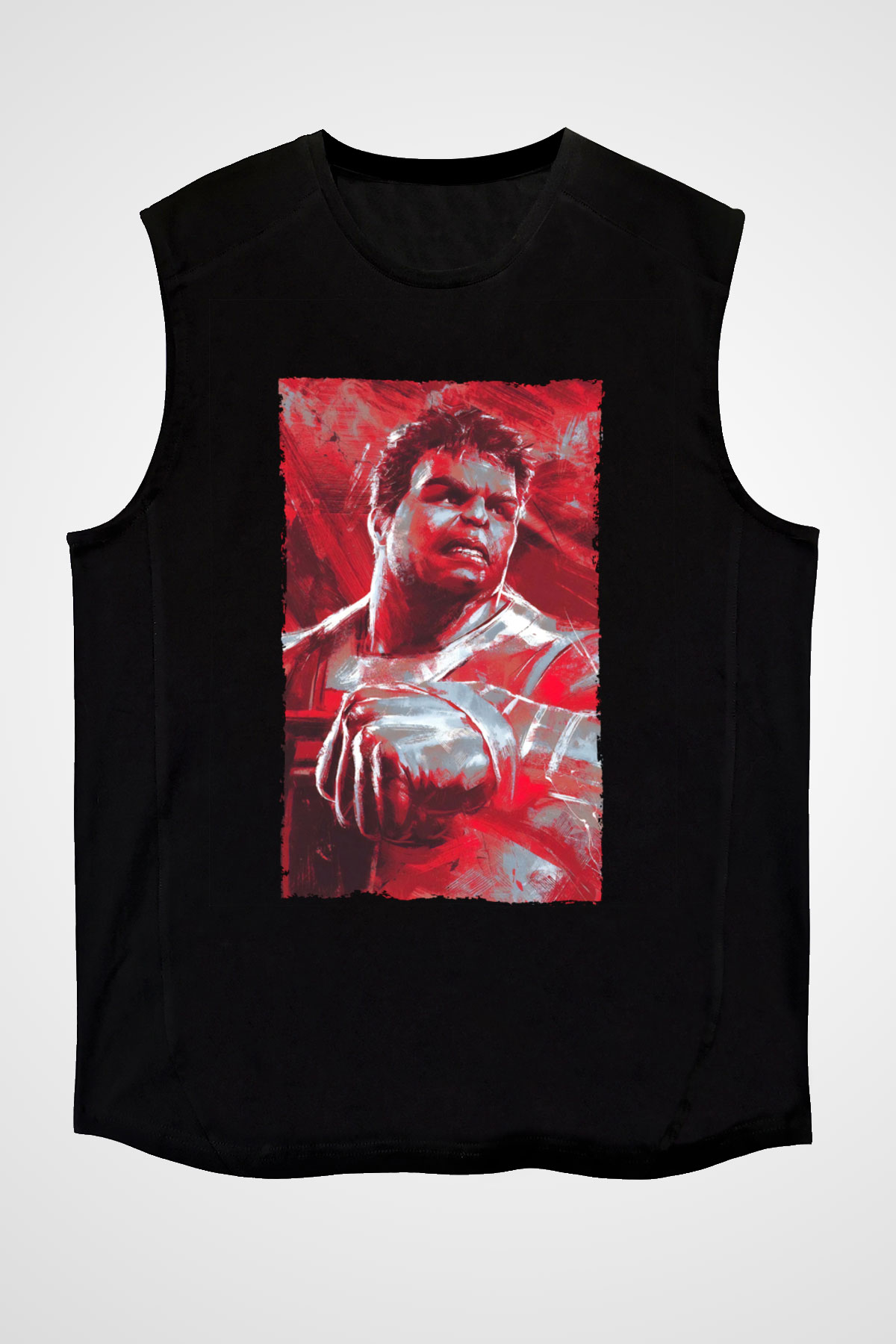 Unisex Avengers Endgame Baskılı Siyah Kolsuz Tişört