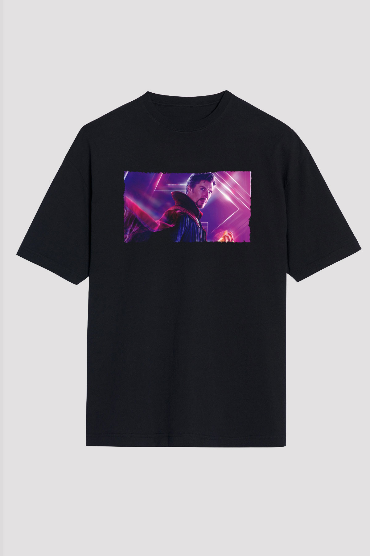 Unisex Avengers Sonsuzluk Savaşı Baskılı Siyah Oversize Tshirt