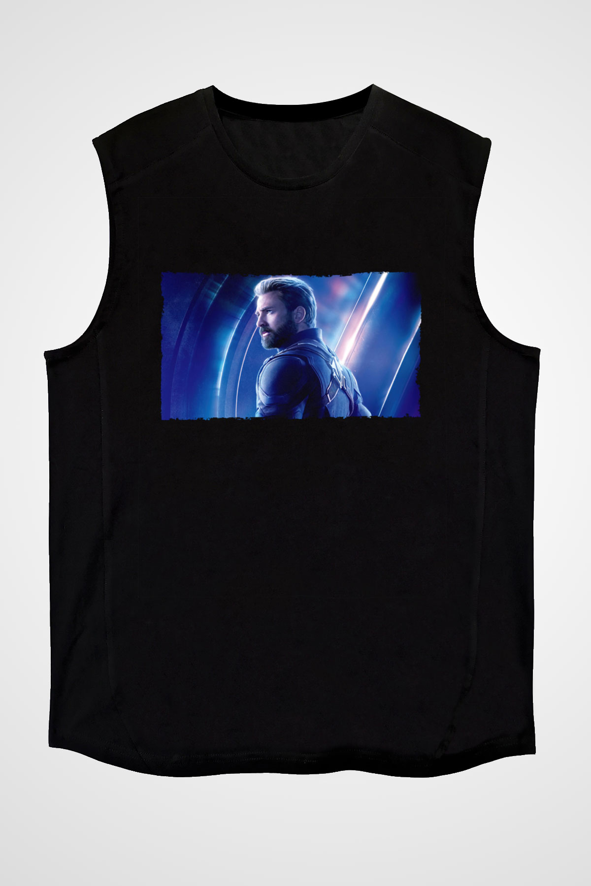 Unisex Avengers Sonsuzluk Savaşı Baskılı Siyah Kolsuz Tişört