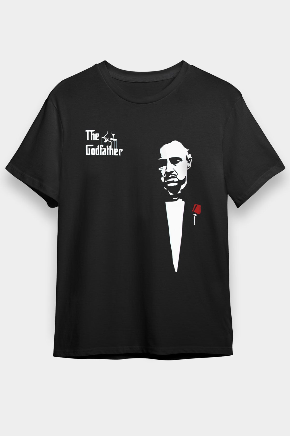 Unisex Baba (The Godfather) Baskılı Siyah Unisex Tişört