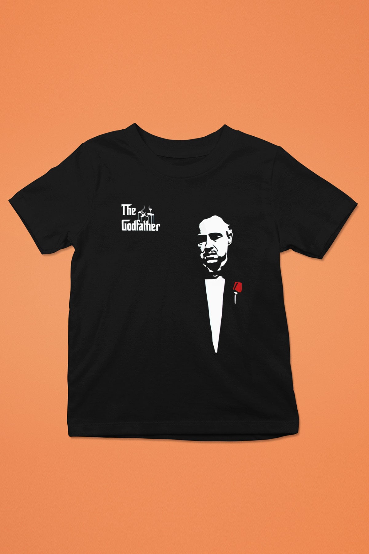Unisex Baba (The Godfather) Baskılı Siyah Çocuk Unisex Tişört