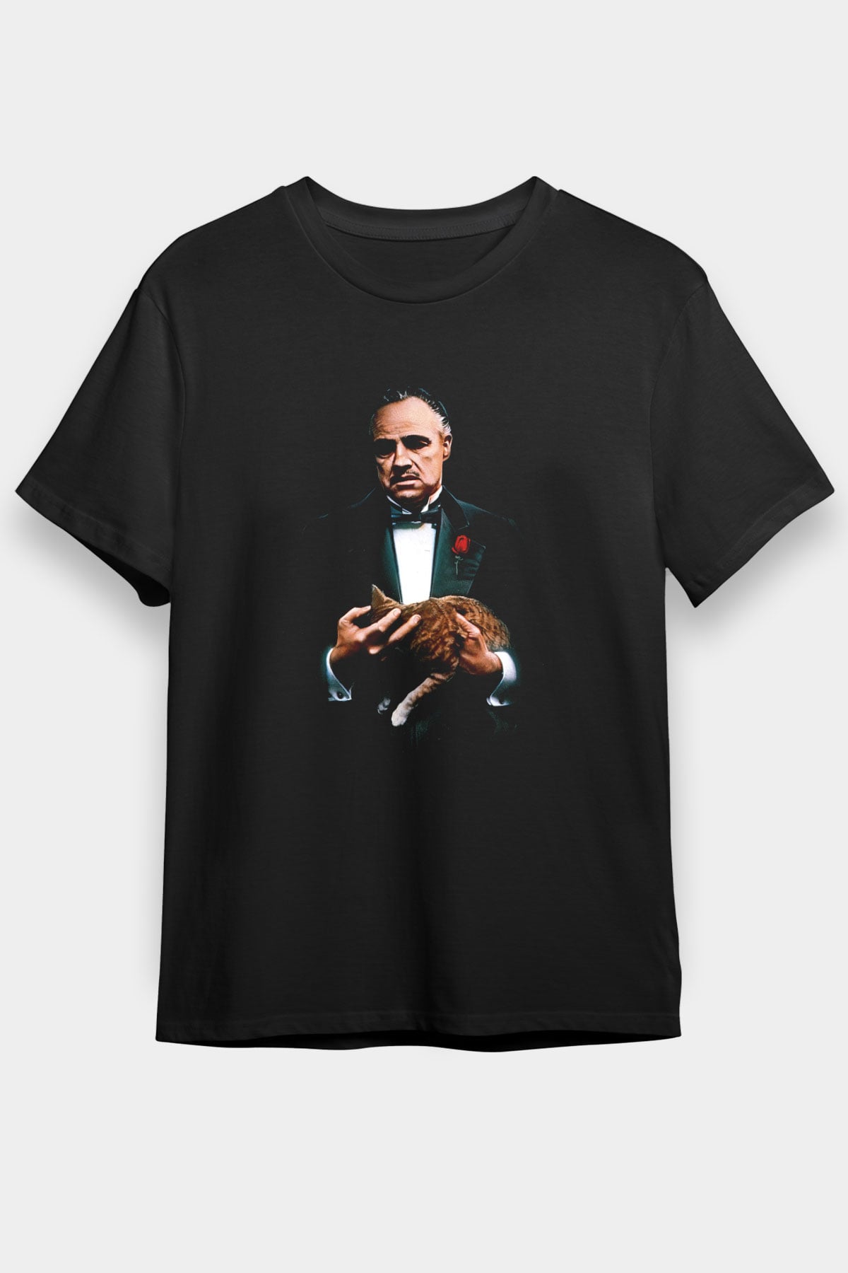 Unisex Baba (The Godfather) Baskılı Siyah T-Shirt