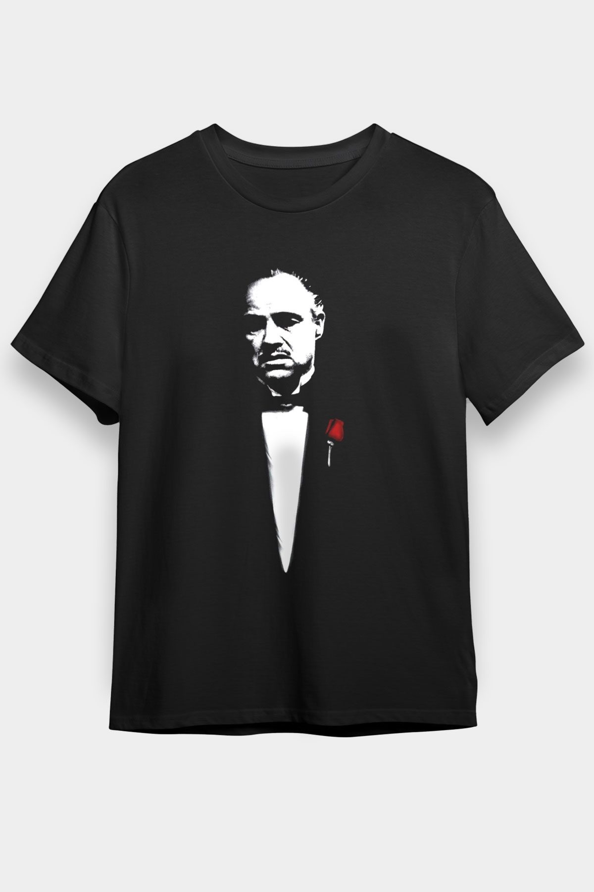 Unisex Baba (The Godfather) Baskılı Siyah Tişört