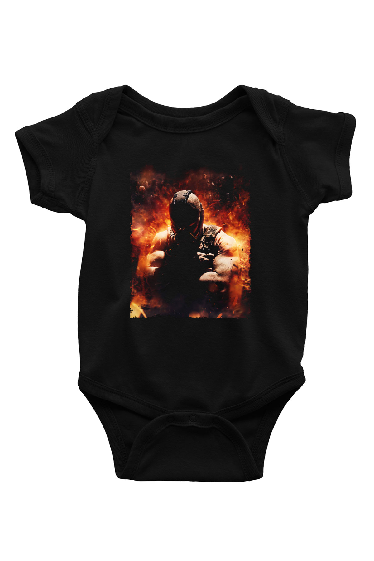 Unisex Bane Baskılı Siyah Bebek Body - Zıbın