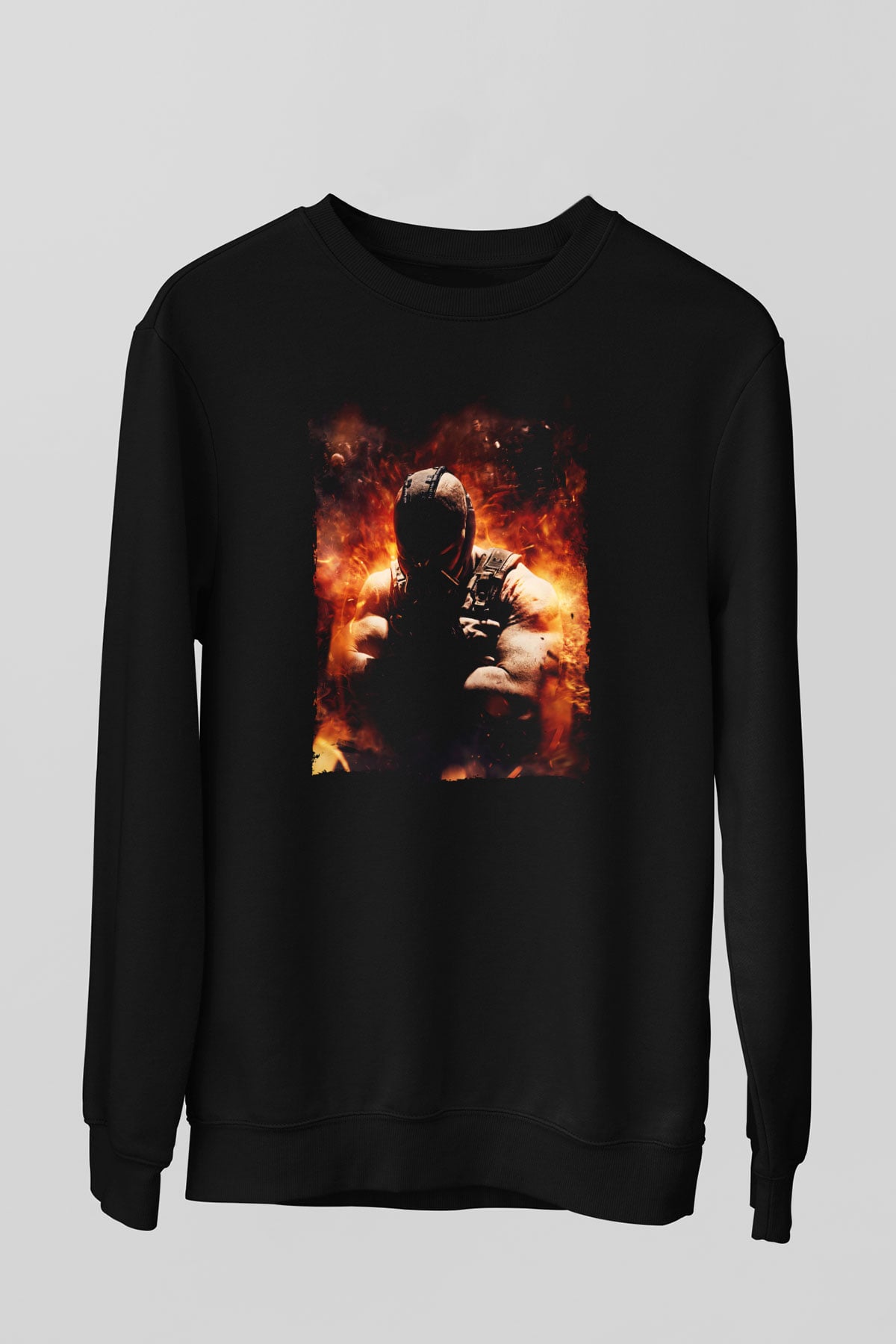 Unisex Bane Baskılı Siyah Sweatshirt
