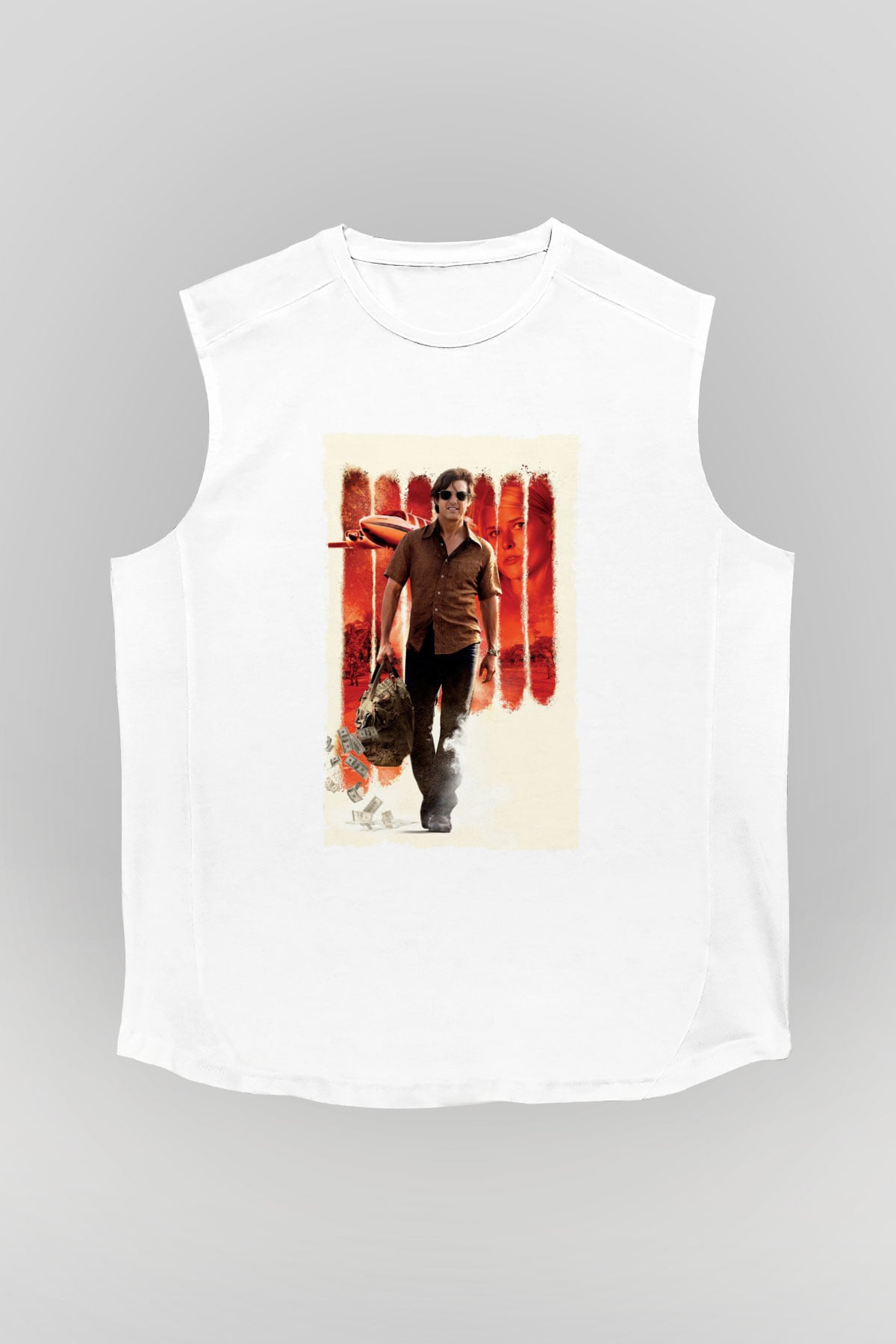 Unisex Barry Seal - Kaçakçı - American Made Baskılı Beyaz Kolsuz Tişört