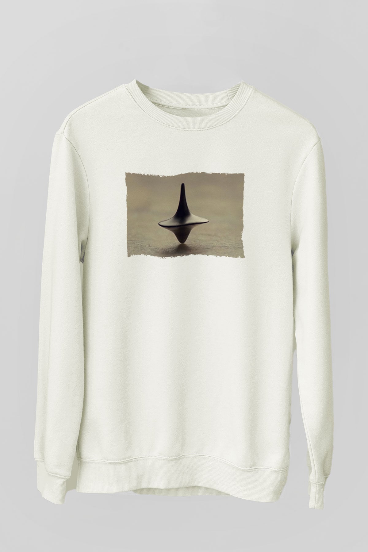 Unisex Başlangıç (Inception) Baskılı Beyaz Sweatshirt