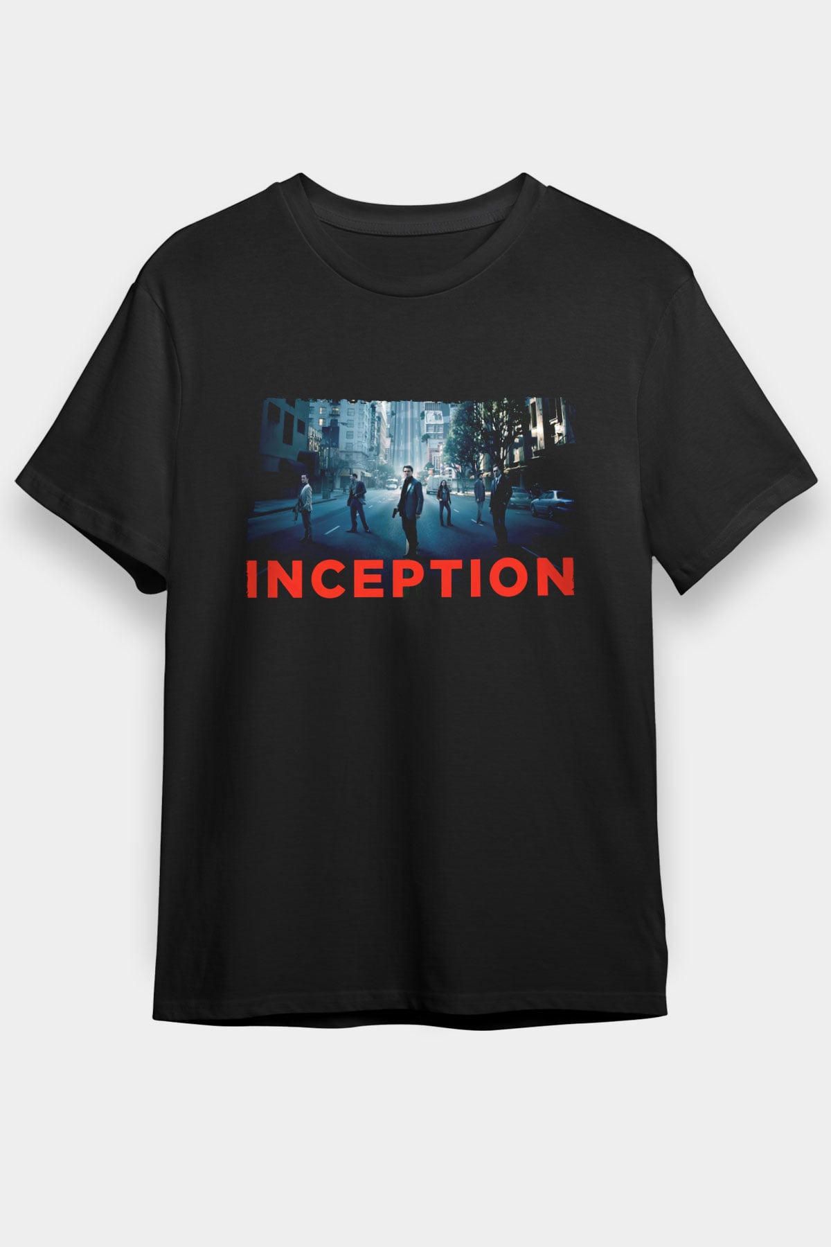 Unisex Başlangıç (Inception) Baskılı Siyah Unisex Tişört