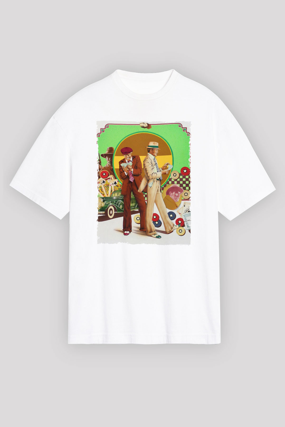Unisex Belalılar (The Sting) Baskılı Beyaz T-shirt