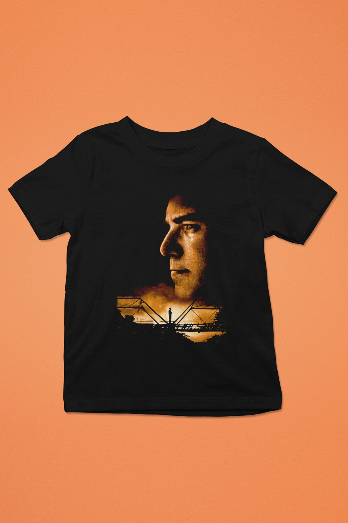 Unisex Bıçak Sırtı (Sling Blade) Baskılı Siyah Çocuk T-Shirt