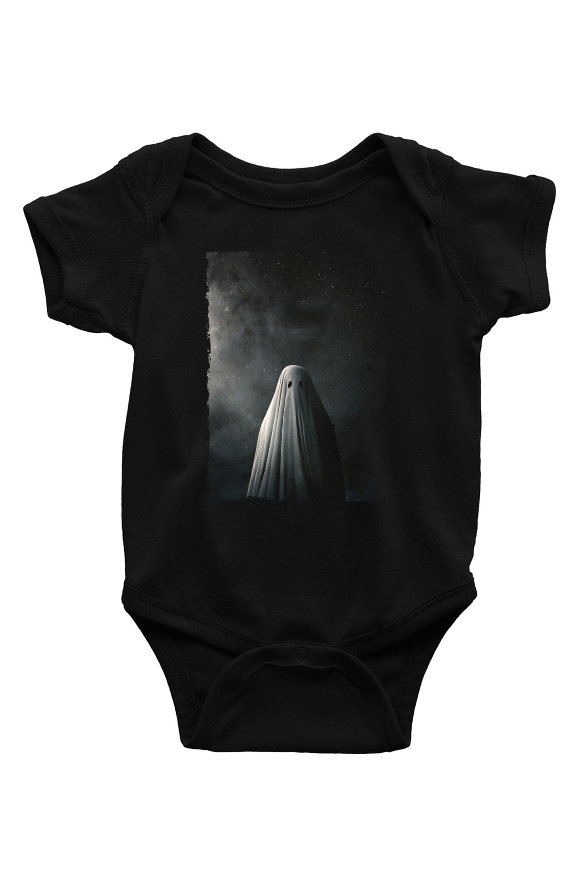 Unisex Bir Hayalet Hikâyesi (A Ghost Story) Baskılı Siyah Bebek Body - Zıbın