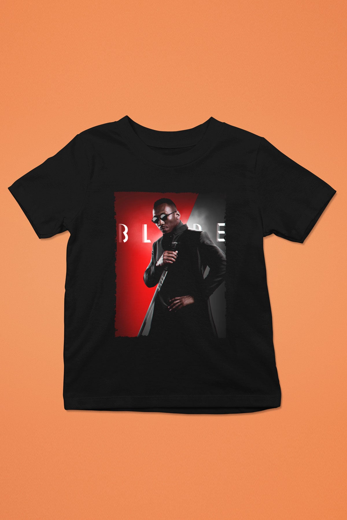 Unisex Blade Baskılı Siyah Çocuk T-Shirt