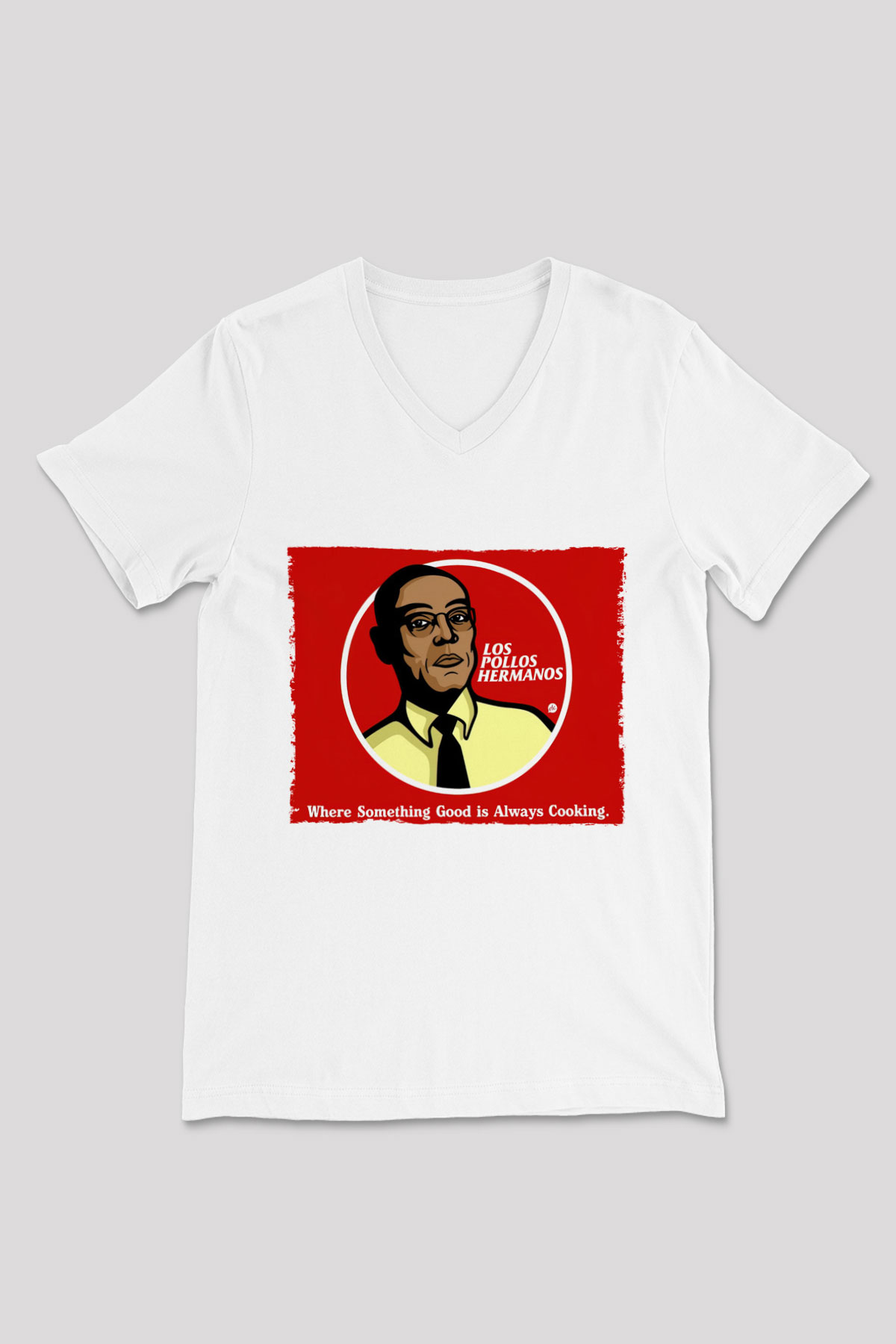 Unisex Breaking Bad Baskılı Beyaz V Yaka Tişört