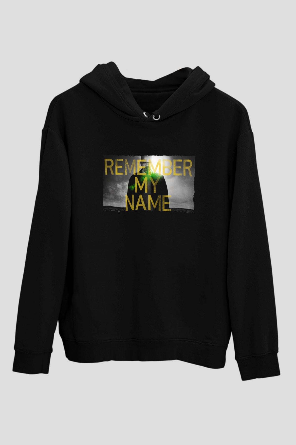 Unisex Breaking Bad Baskılı Siyah Kapüşonlu Sweatshirt