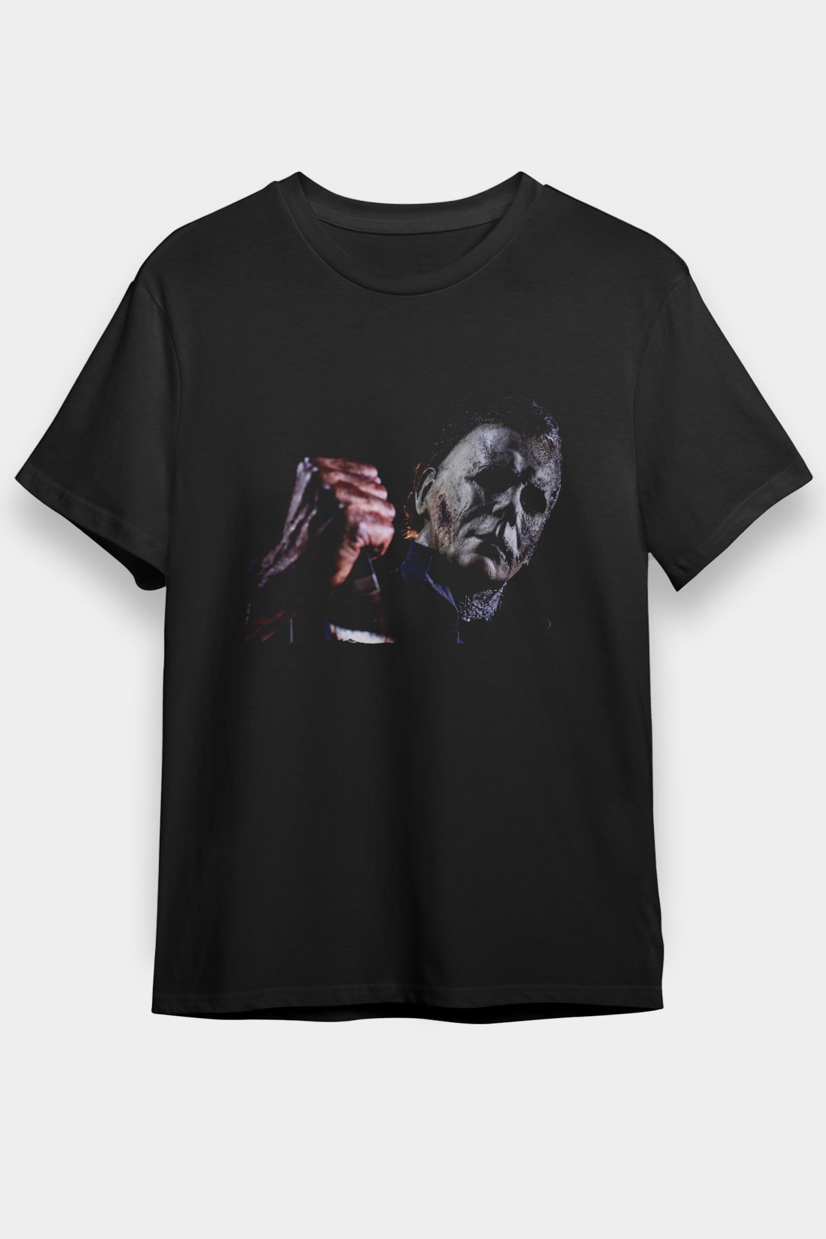 Unisex Cadılar Bayramı Öldürür (Halloween Kills) Baskılı Siyah Tişört