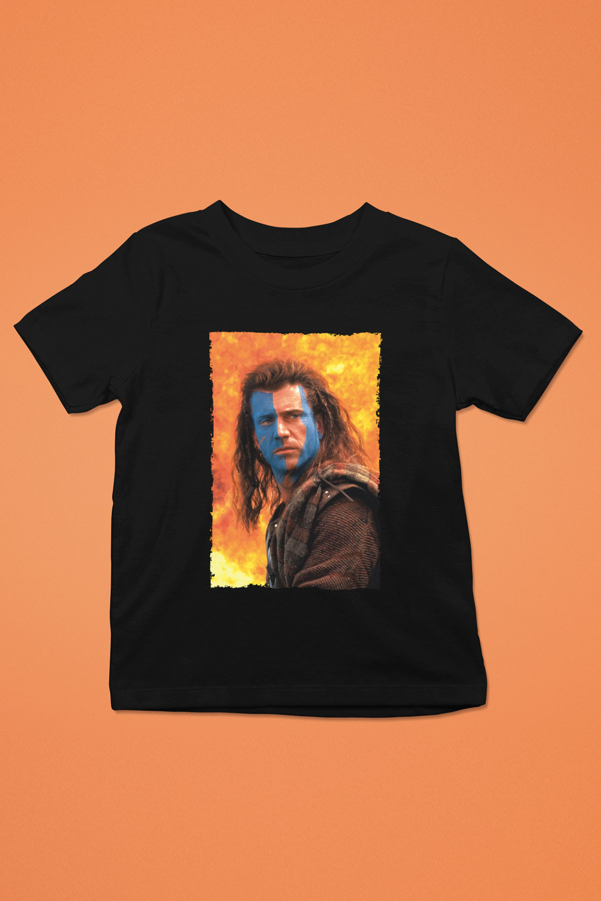 Unisex Cesur Yürek (Braveheart) Baskılı Siyah Çocuk Tişört