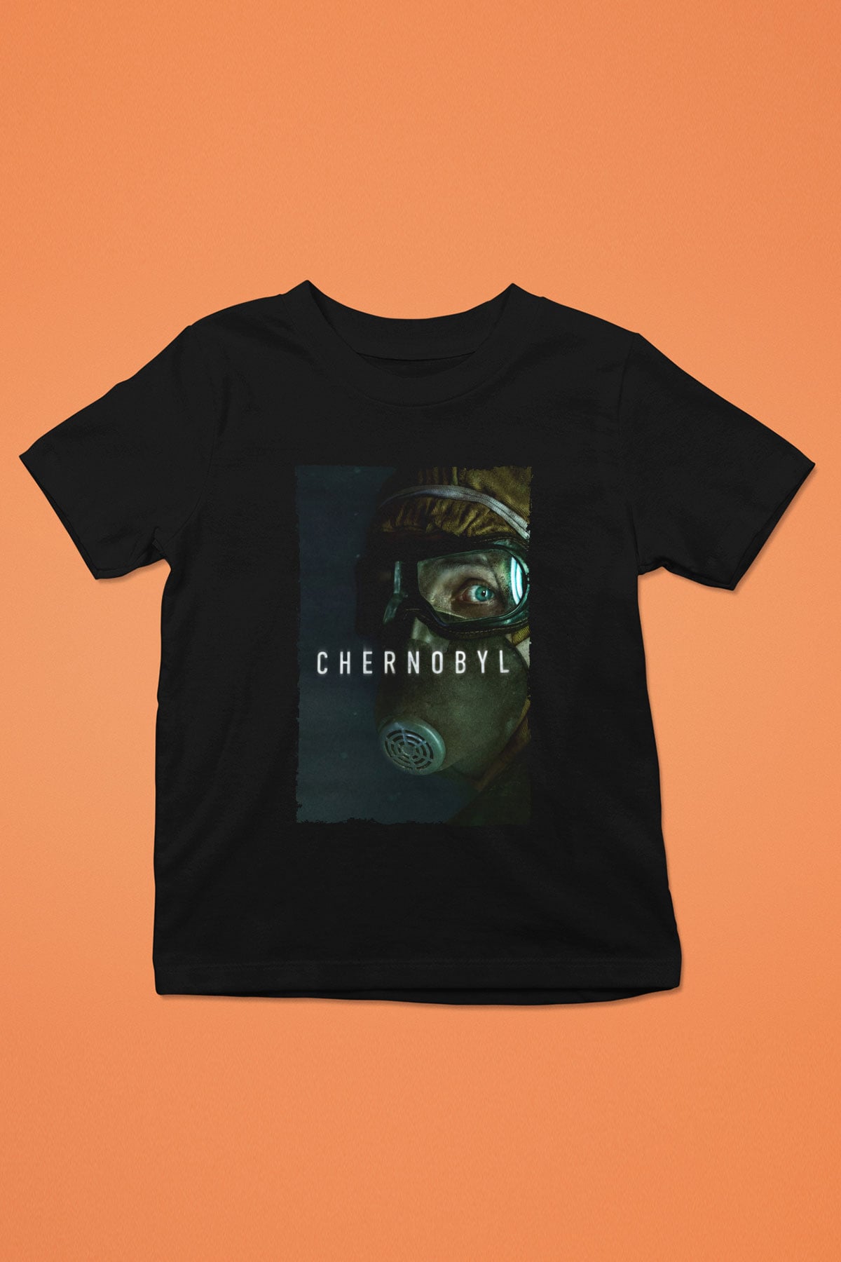 Unisex Chernobyl Baskılı Siyah Çocuk Tişört