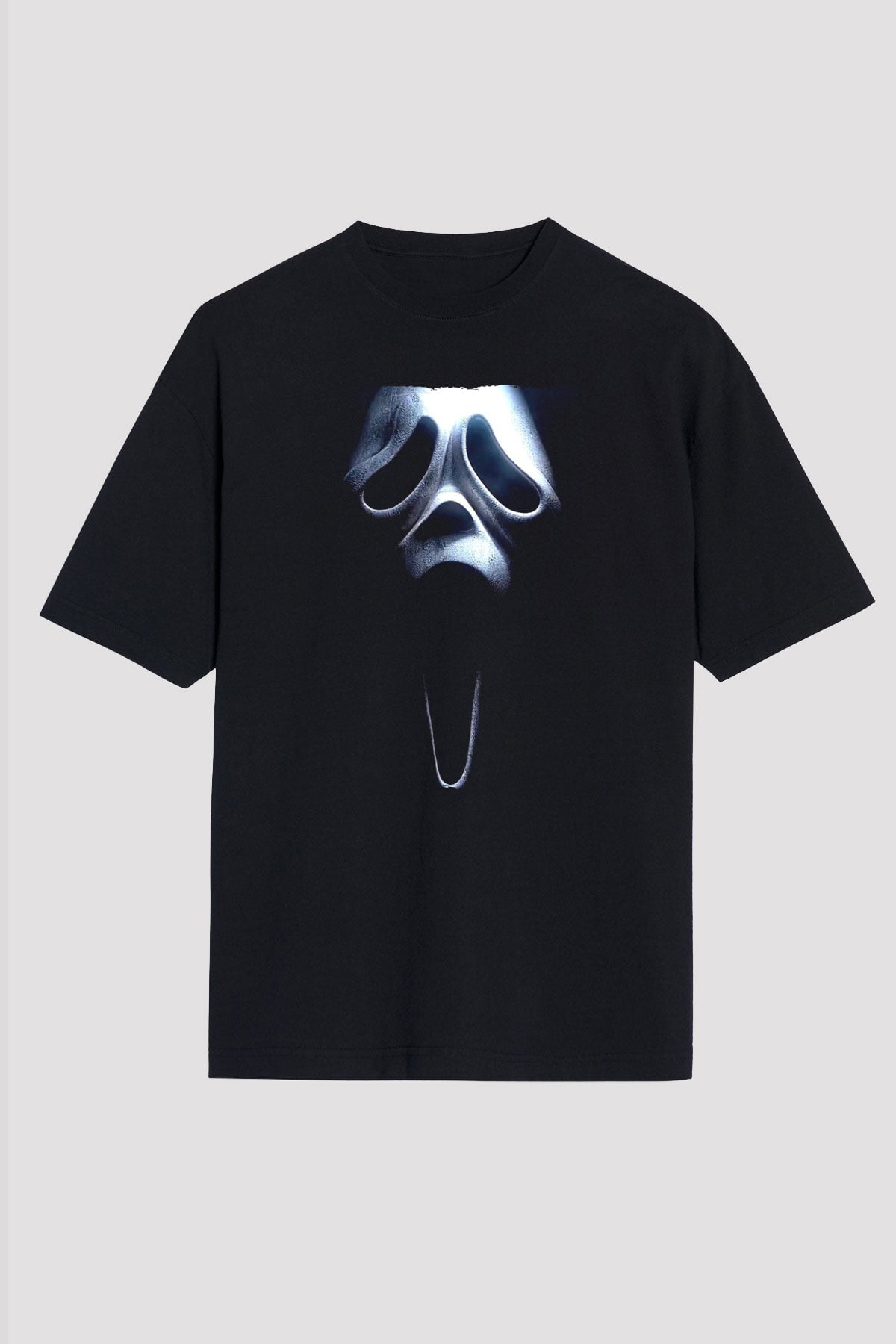 Unisex Çığlık 3 (Scream 3) Baskılı Siyah Oversize T-shirt