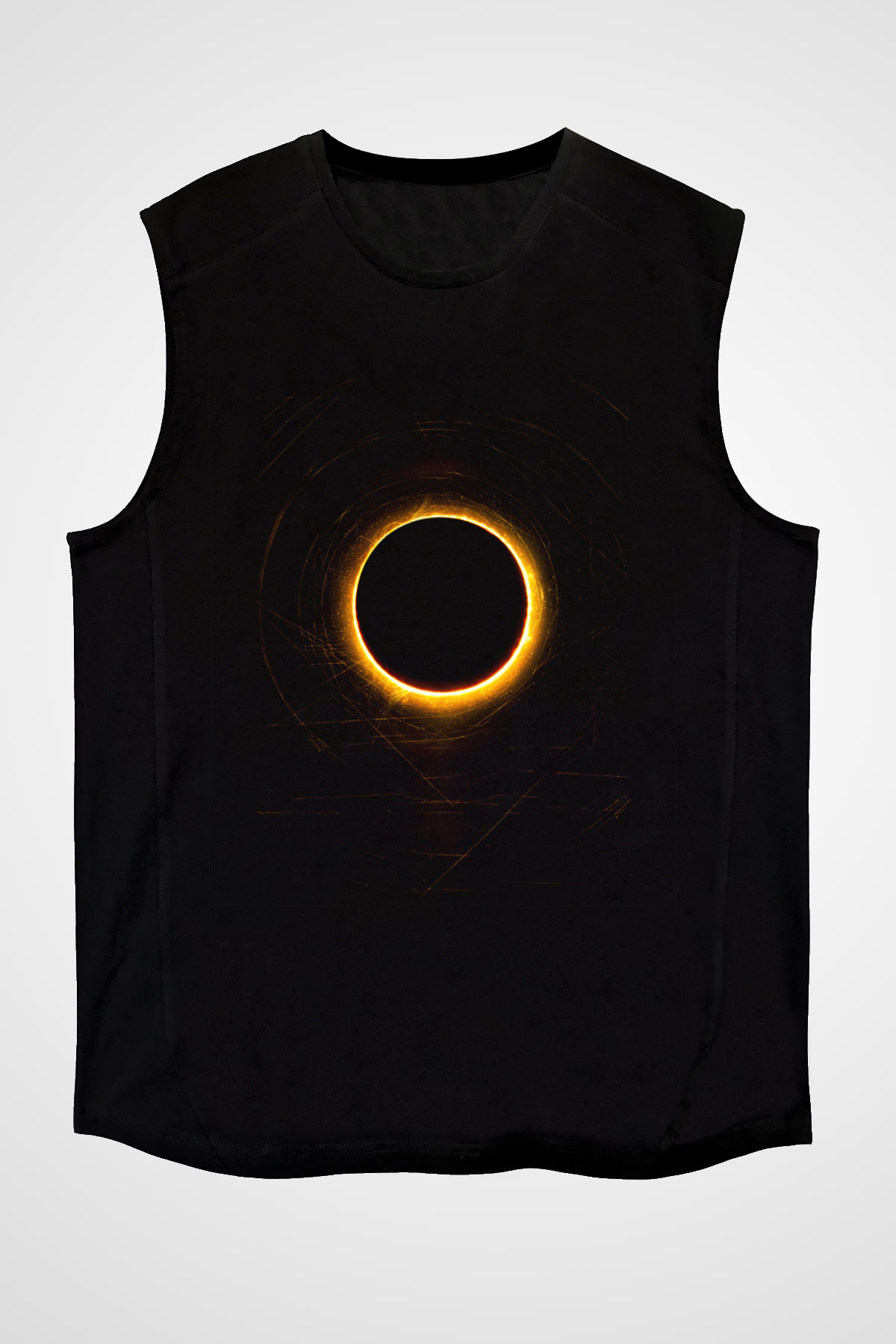 Unisex Çöl Gezegeni (Dune) Baskılı Siyah Kolsuz Tshirt