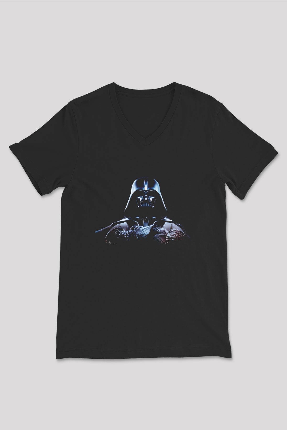 Unisex Darth Vader Baskılı Siyah V Yaka Tişört