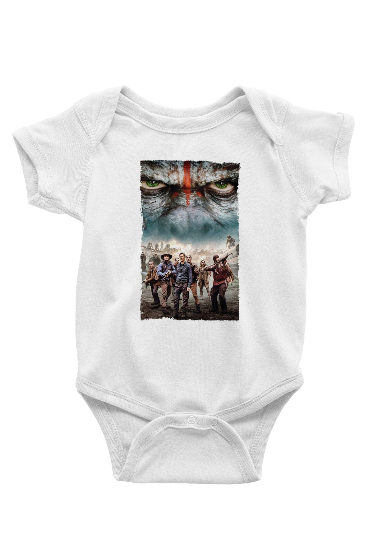 Unisex Dawn of the Planet of the Apes - Maymunlar Cehennemi Şafak Vakti Baskılı Bebek Body - Zıbın