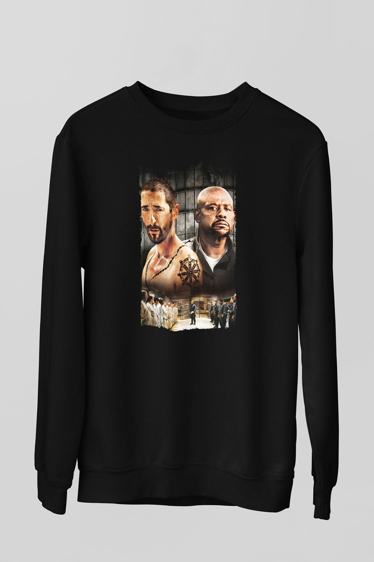 Unisex Deney (The Experiment) Baskılı Siyah Sweatshirt