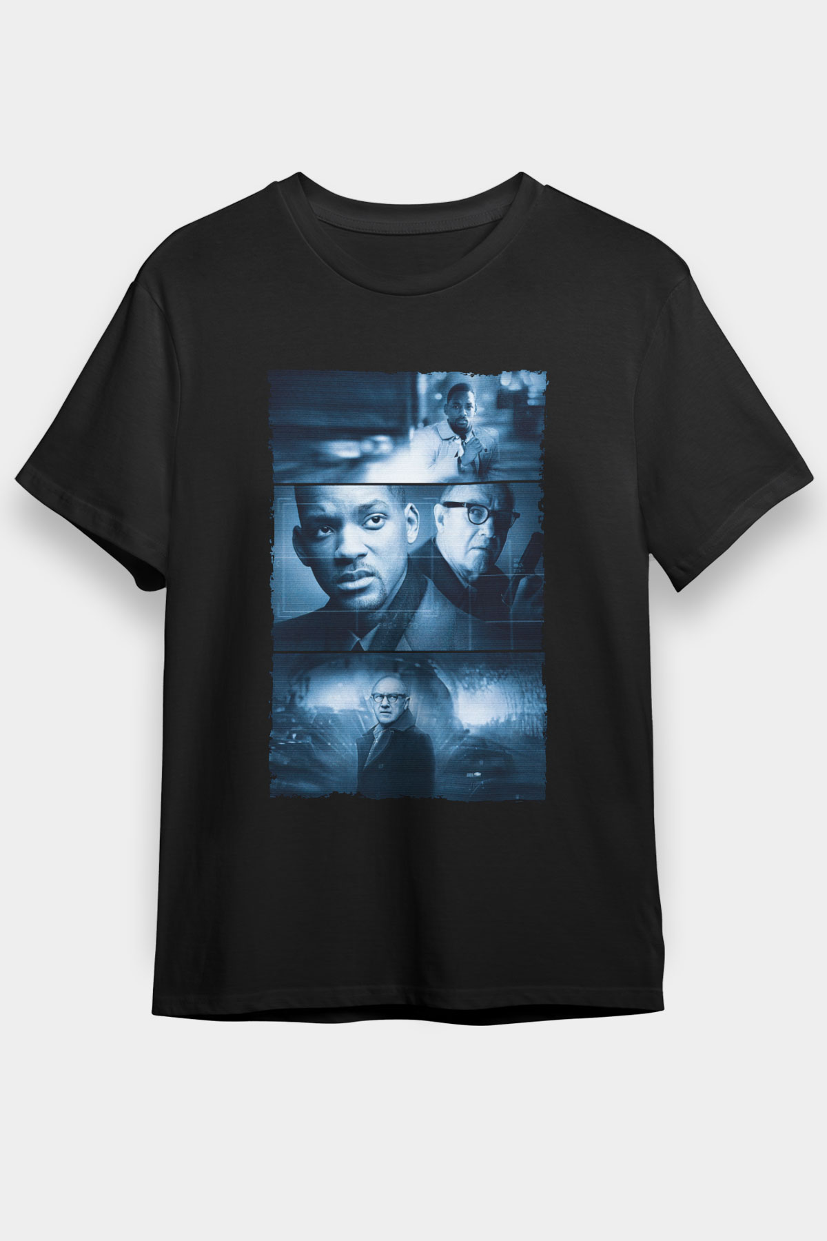 Unisex Devlet Düşmanı (Enemy of the State) Baskılı Siyah Tshirt