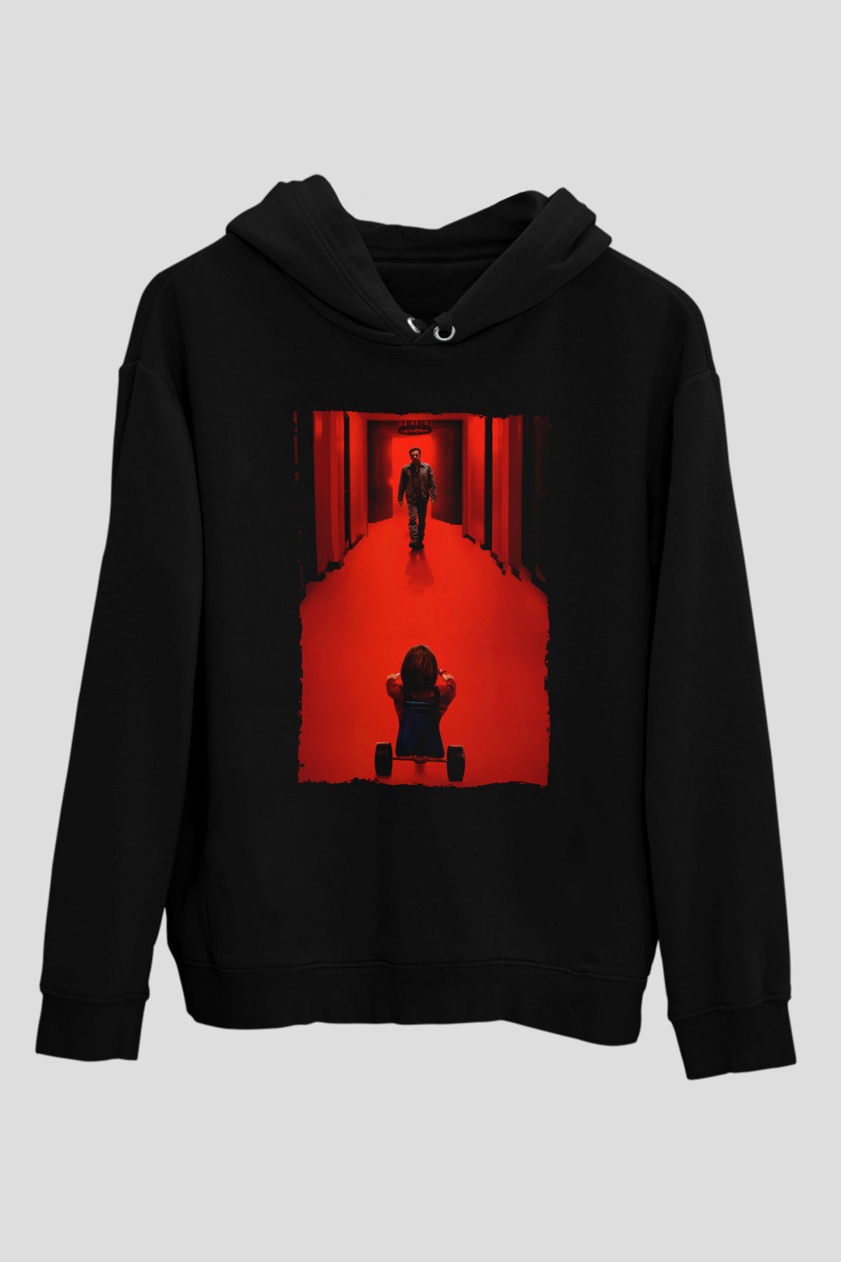 Unisex Doktor Uyku (Doctor Sleep) Baskılı Siyah Kapüşonlu Sweatshirt