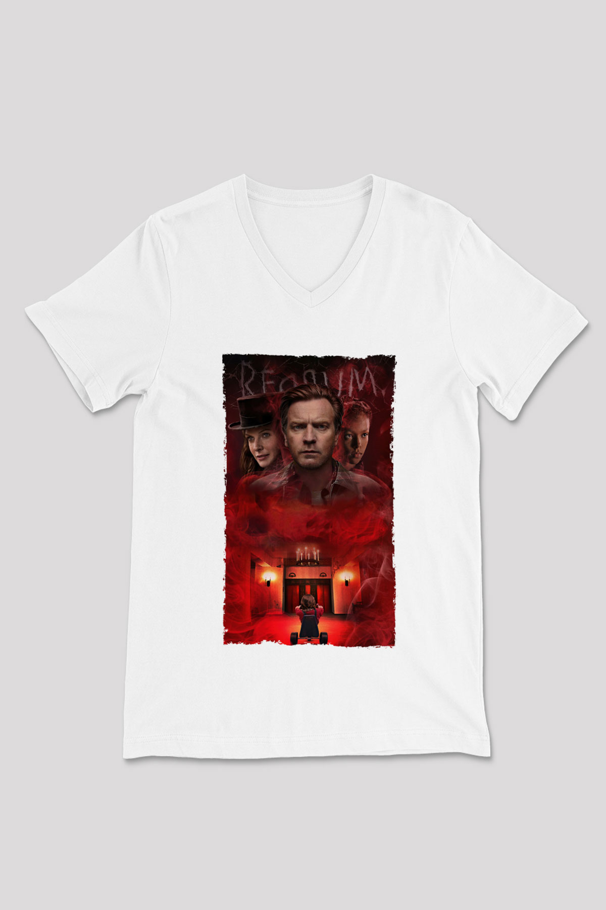 Unisex Doktor Uyku - Doctor Sleep Baskılı Beyaz V Yaka Tshirt