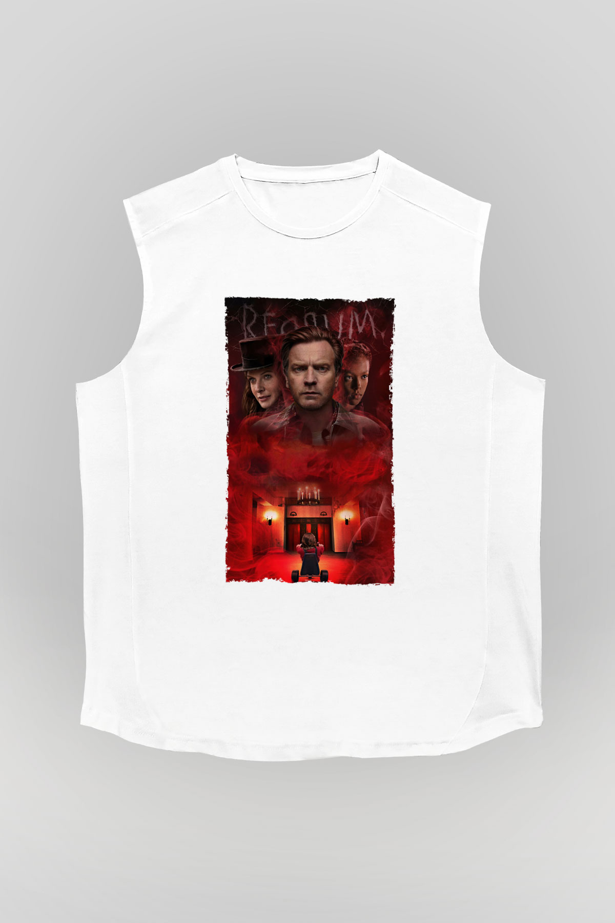 Unisex Doktor Uyku - Doctor Sleep Baskılı Beyaz Kolsuz Tshirt