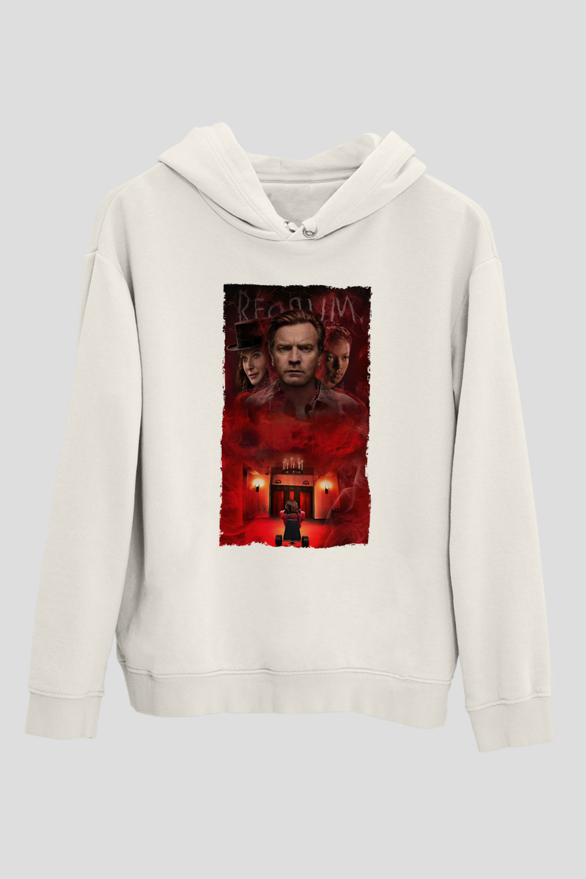 Unisex Doktor Uyku - Doctor Sleep Baskılı Beyaz Kapüşonlu Sweatshirt