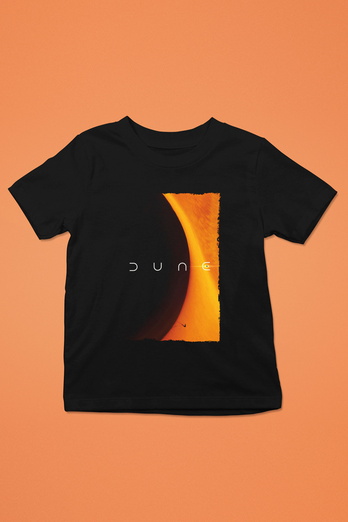 Unisex Dune Baskılı Siyah Çocuk T-Shirt