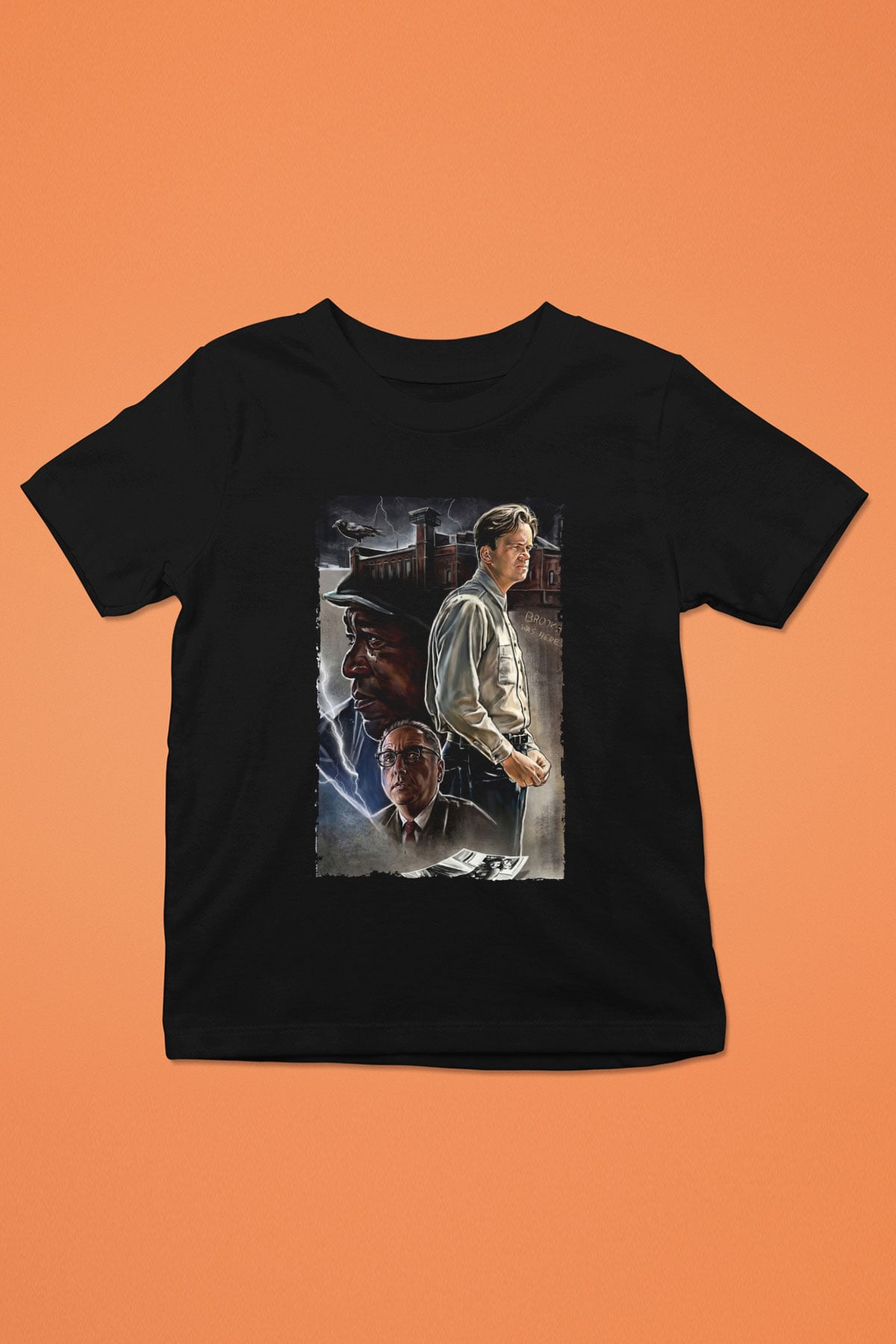 Unisex Esaretin Bedeli (The Shawshank Redemption) Baskılı Siyah Çocuk T-Shirt