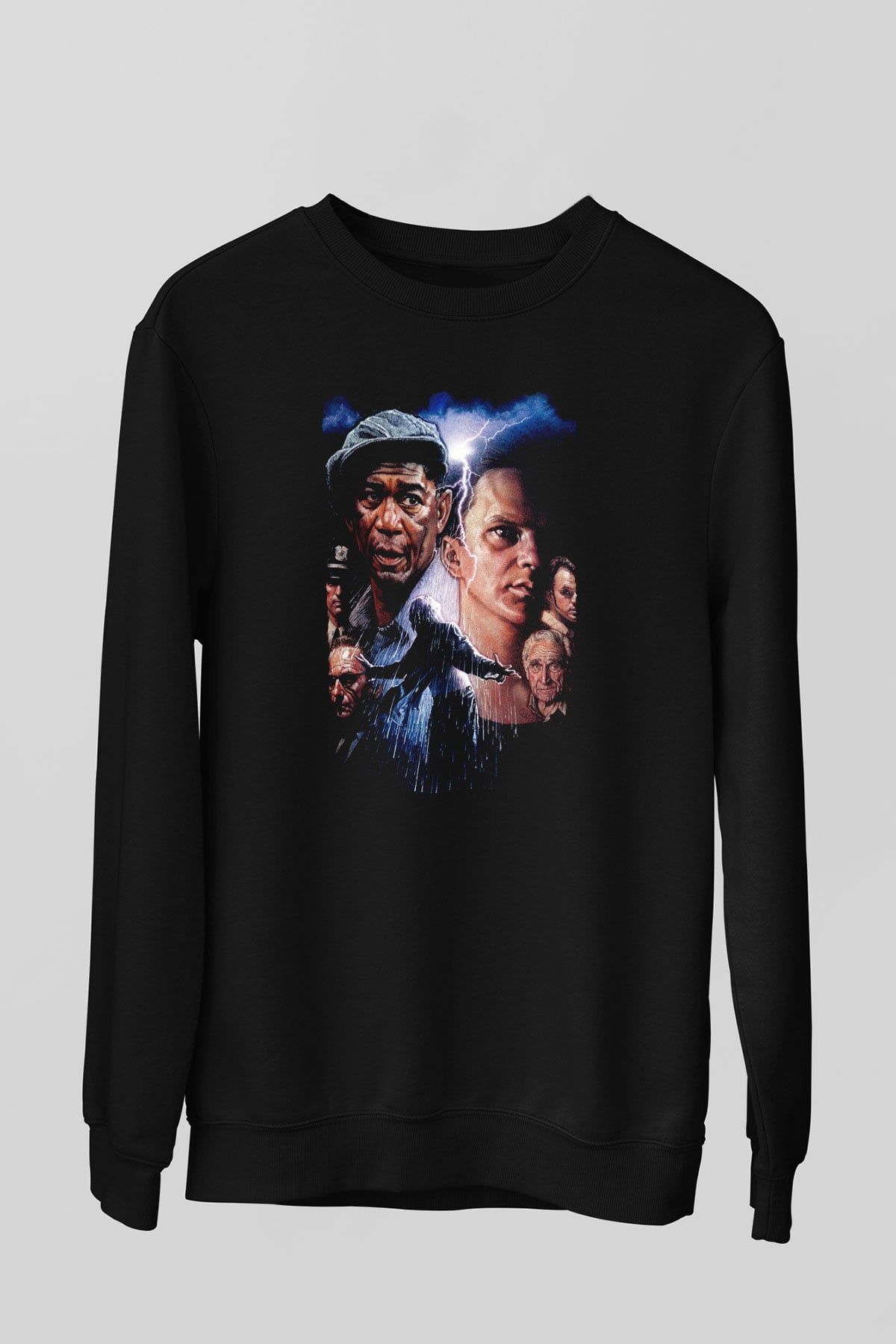 Unisex Esaretin Bedeli (The Shawshank Redemption) Baskılı Siyah Sweatshirt