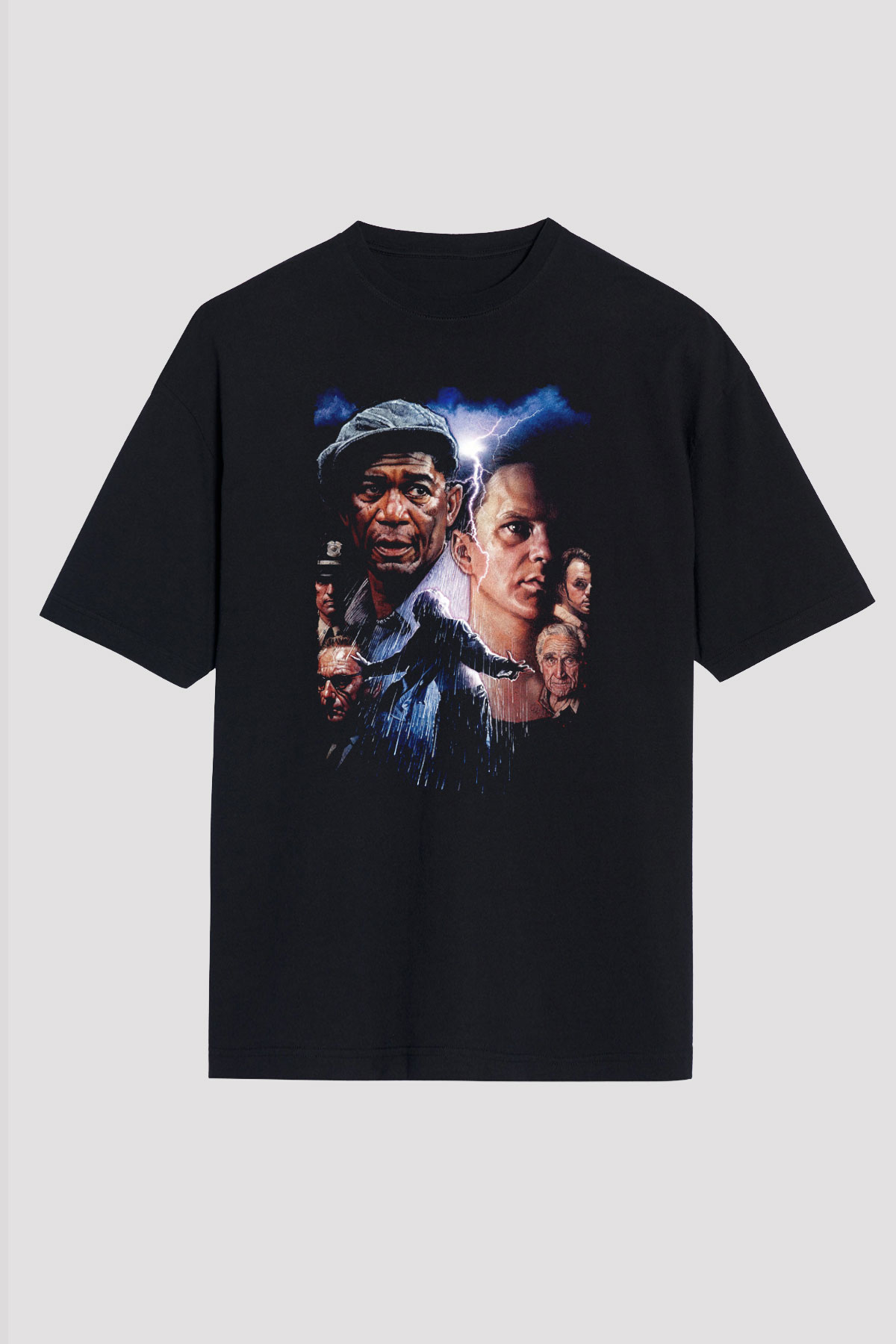Unisex Esaretin Bedeli (The Shawshank Redemption) Baskılı Siyah Oversize Tshirt