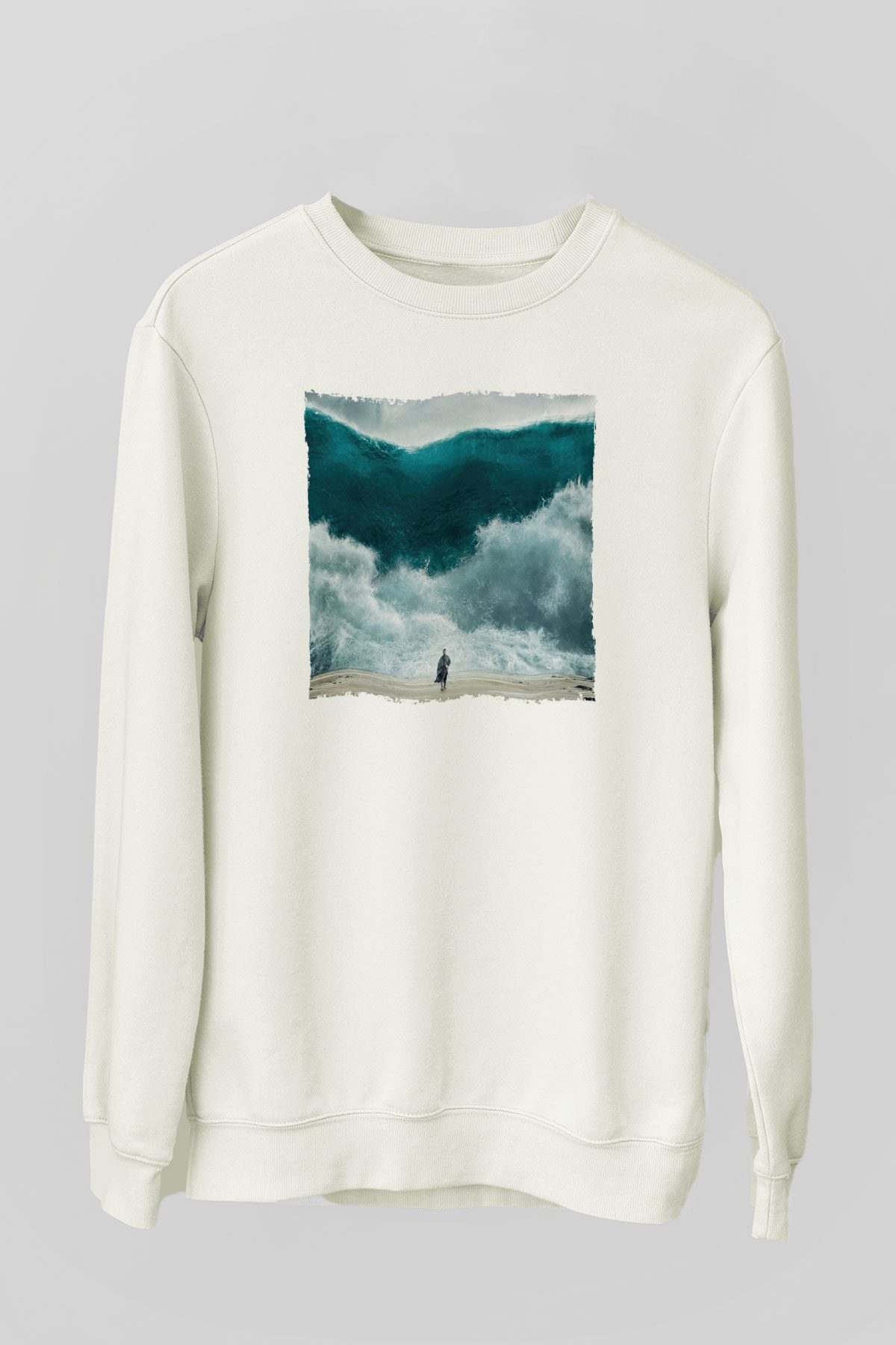 Unisex Exodus Gods and Kings Baskılı Beyaz Sweatshirt