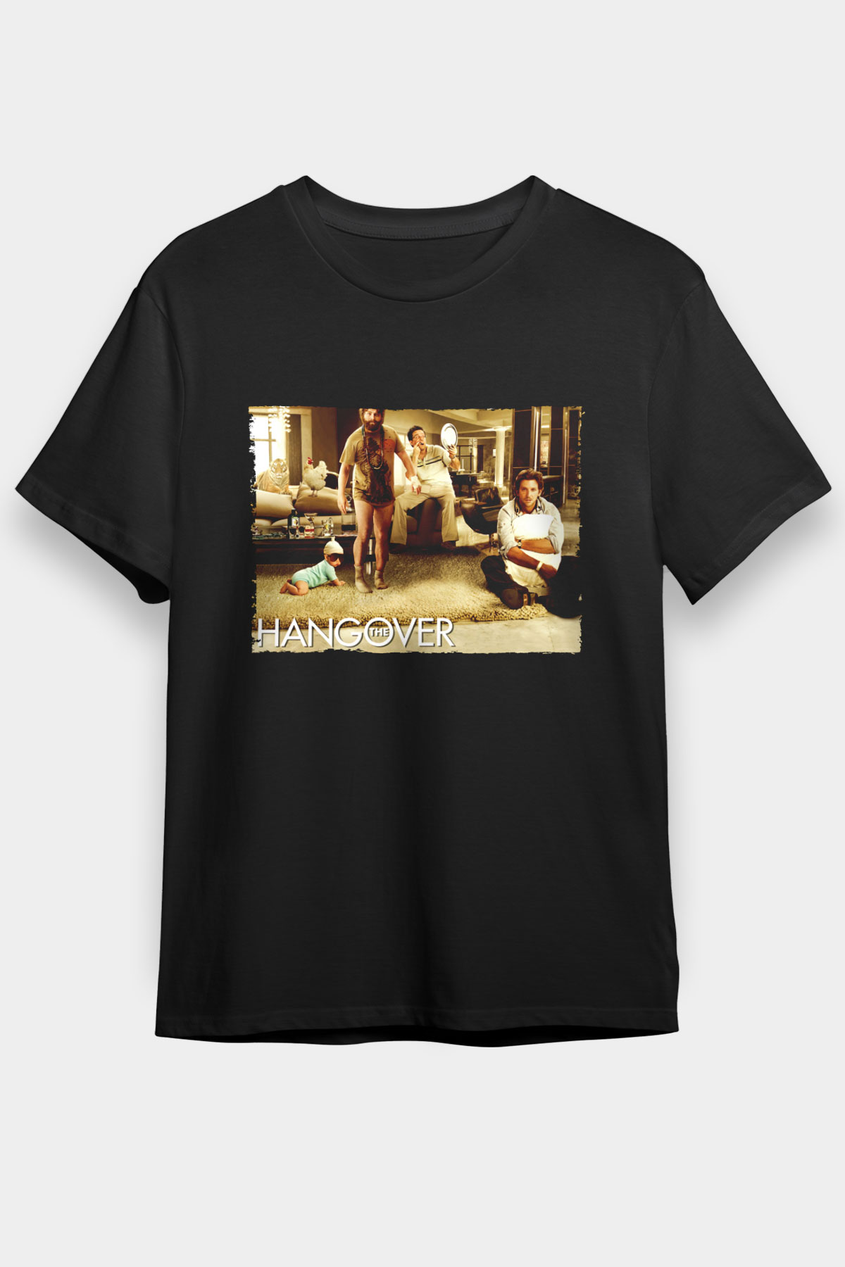 Unisex Felekten Bir Gece (The Hangover) Siyah Tee - STREETWEAR