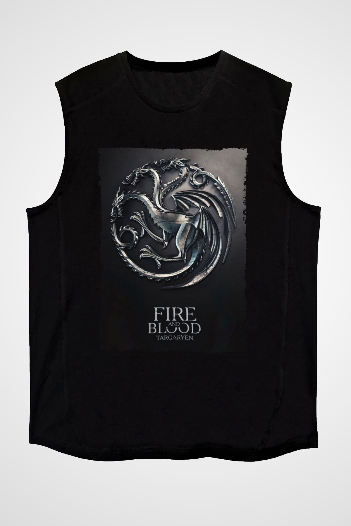 Unisex Game of Thrones Siyah Unisex Kolsuz Tshirt