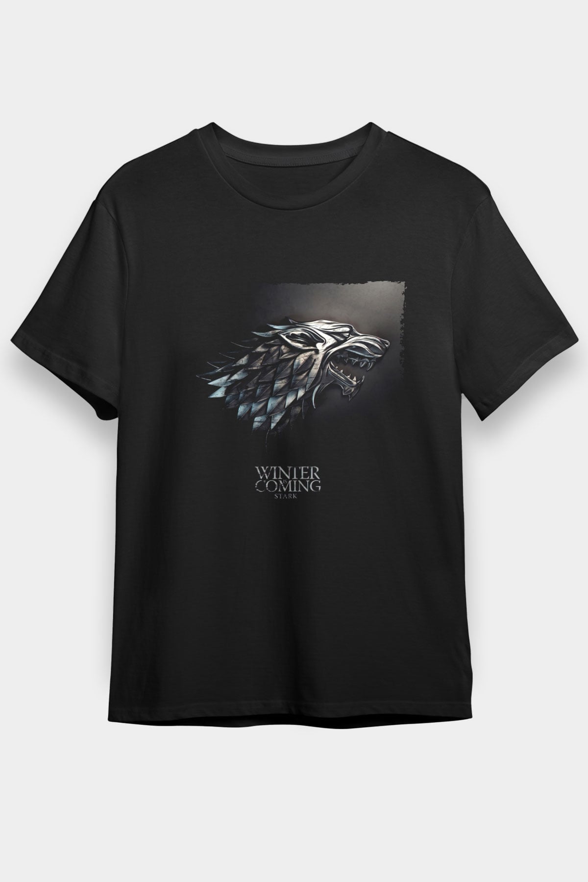Unisex Game of ThronesBaskılı Siyah Tişört