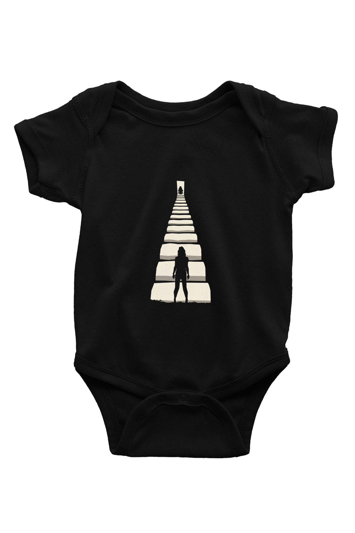 Unisex Gizli Gerçek (Run) Baskılı Siyah Bebek Body - Zıbın