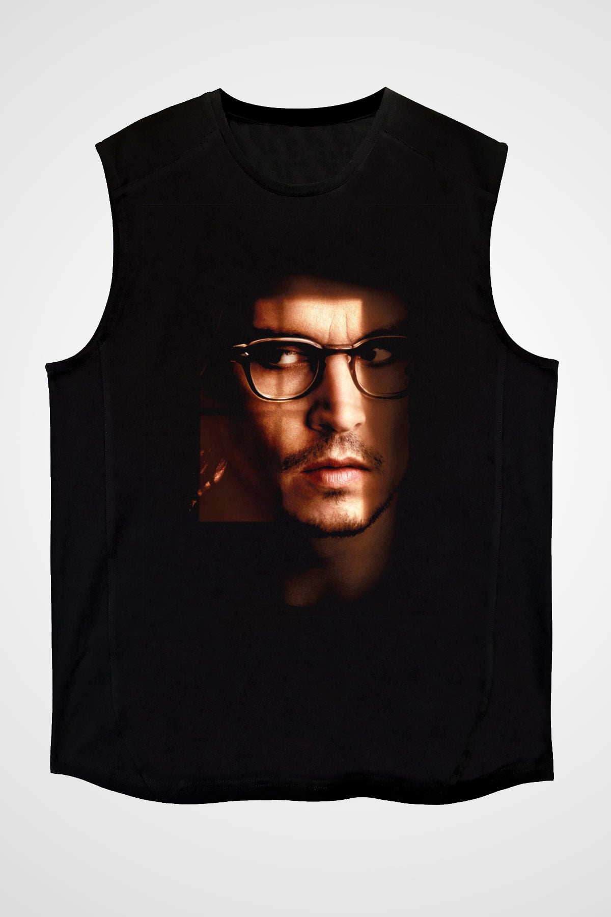 Unisex Gizli Pencere (Secret Window) Baskılı Siyah Kolsuz T-shirt