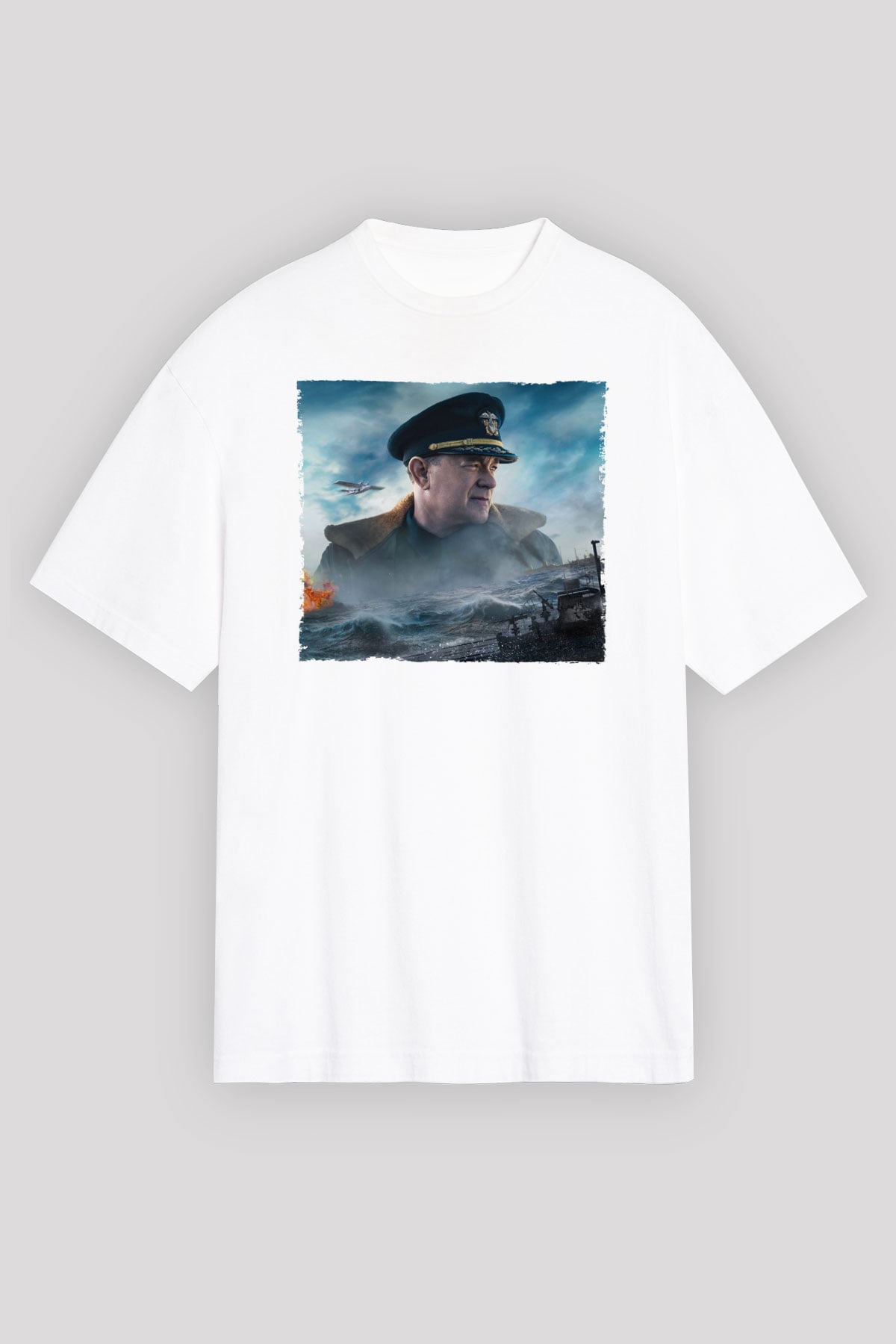 Unisex Greyhound Baskılı Beyaz T-shirt