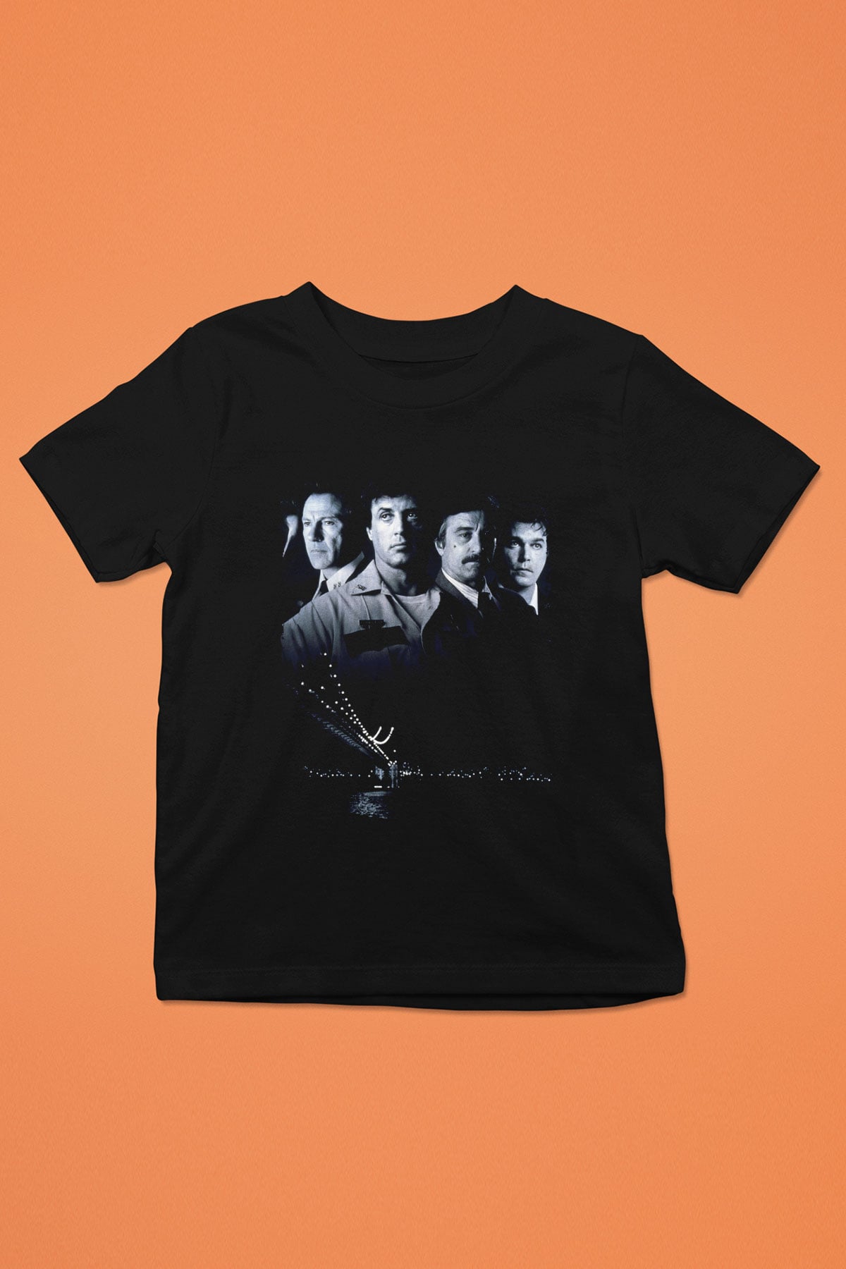 Unisex Güçlüler Bölgesi (Cop Land) Baskılı Siyah Çocuk T-shirt