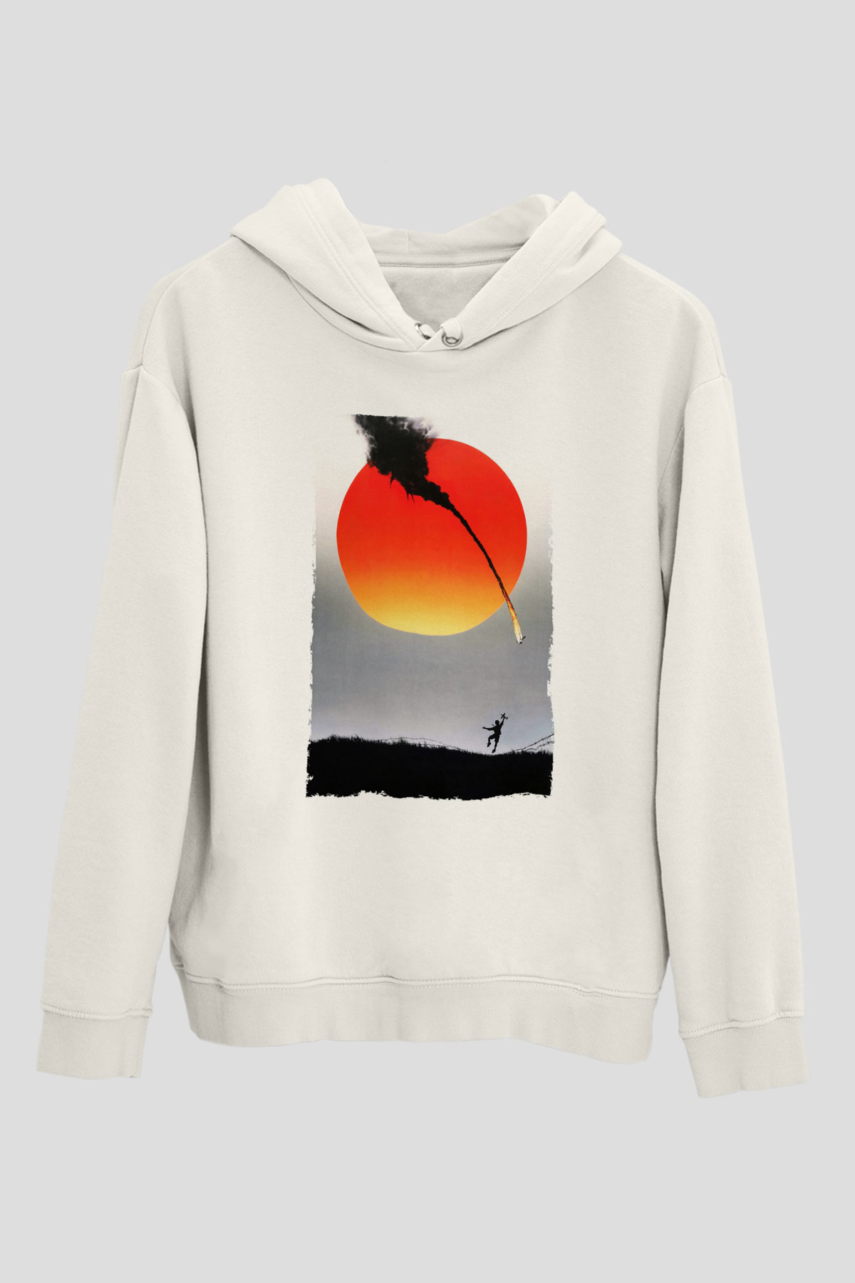 Unisex Güneş İmparatorluğu (Empire of the Sun) Baskılı Beyaz Kapüşonlu Sweatshirt