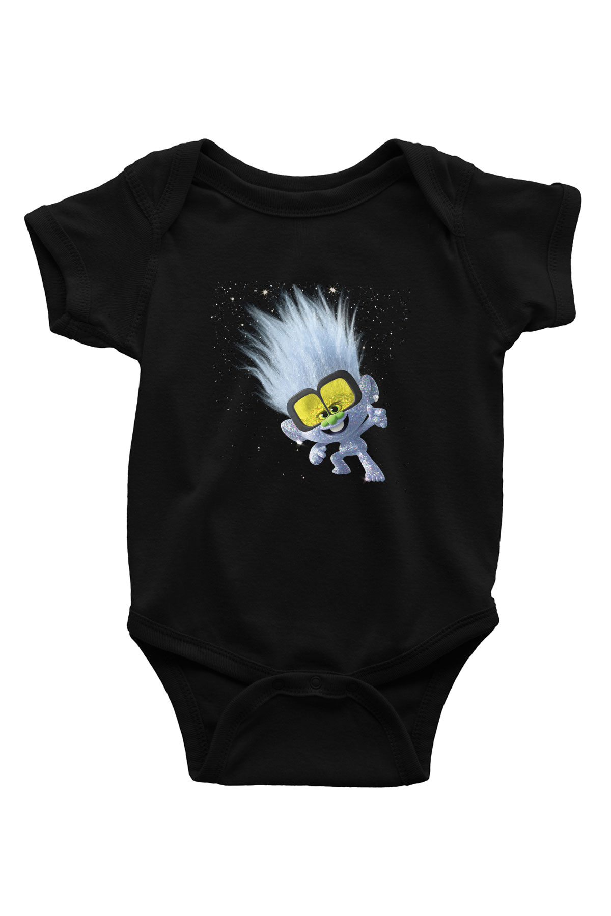 Unisex Guy Diamond Baskılı Siyah Bebek Body - Zıbın