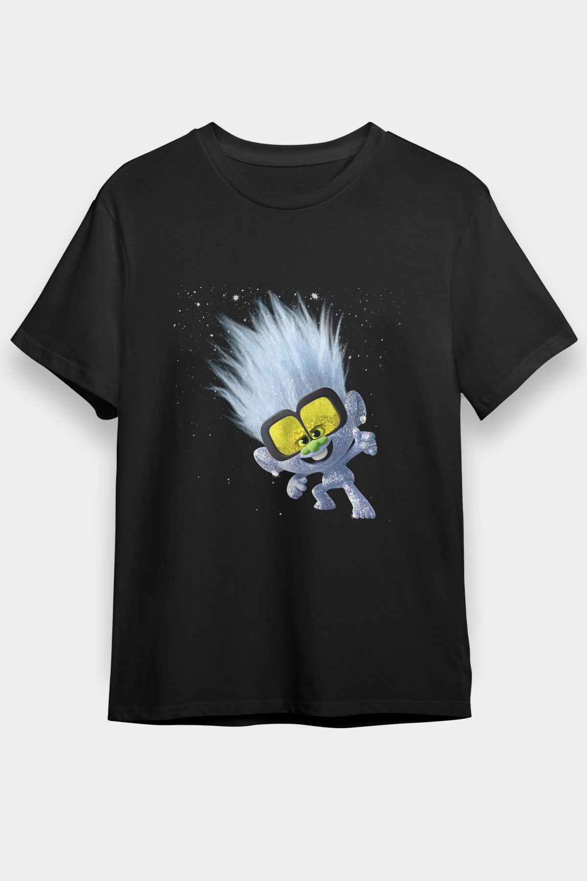 Unisex Guy Diamond Baskılı Siyah T-Shirt