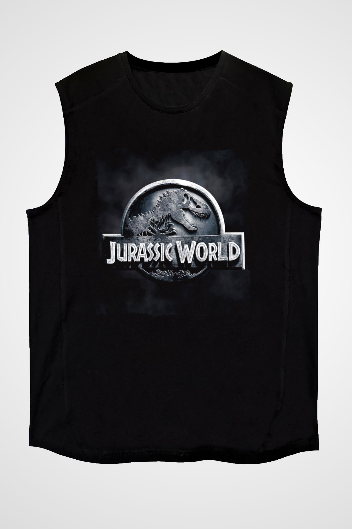 Unisex Hâkimiyet (Jurassic World Dominion) Baskılı Siyah Kolsuz Tişört